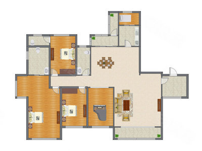 4室2厅 238.22平米户型图