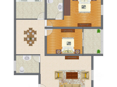2室2厅 132.60平米