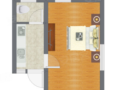 1室0厅 31.38平米户型图