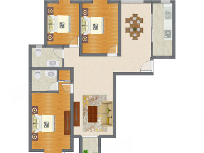 3室2厅 134.18平米
