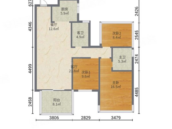 【多图】金悦澜湾,大沙田租房,金悦澜湾 3室2厅2卫 电梯房 精装修100