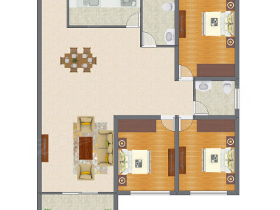 3室2厅 140.79平米