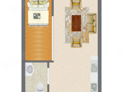 1室1厅 31.05平米户型图