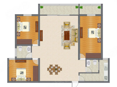 3室2厅 131.50平米