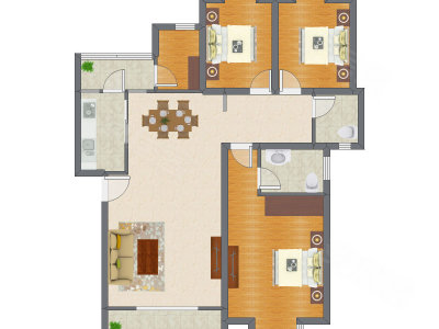 3室2厅 132.60平米