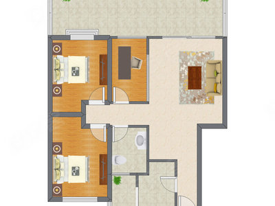 3室1厅 99.69平米