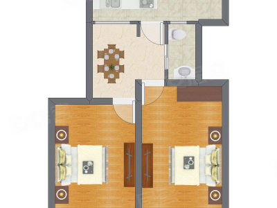2室1厅 53.78平米