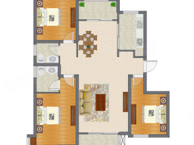 3室2厅 127.55平米