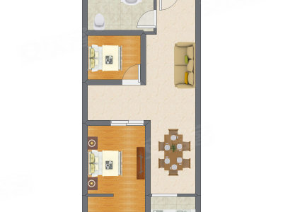 2室2厅 76.00平米