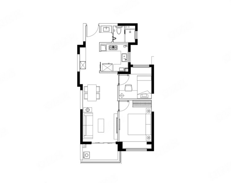 中建虹悦里2室2厅79㎡584万二手房图片