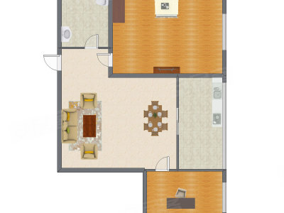 2室2厅 125.00平米户型图