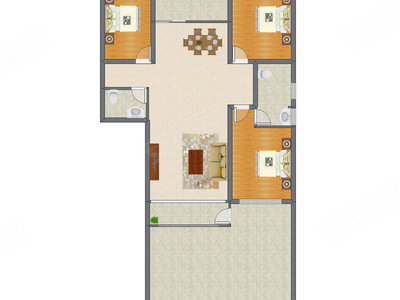 3室2厅 139.78平米
