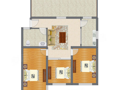 3室1厅 98.95平米