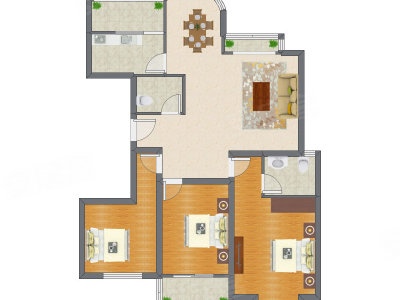 3室2厅 145.66平米
