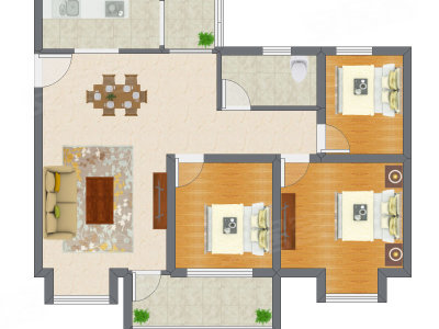 3室2厅 99.63平米