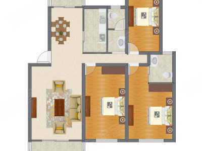 3室1厅 100.60平米
