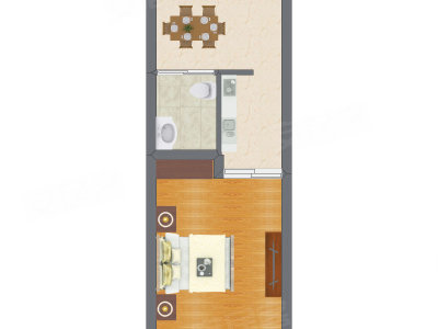 1室1厅 23.88平米户型图