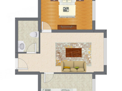 1室1厅 73.00平米户型图