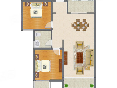 2室2厅 92.00平米