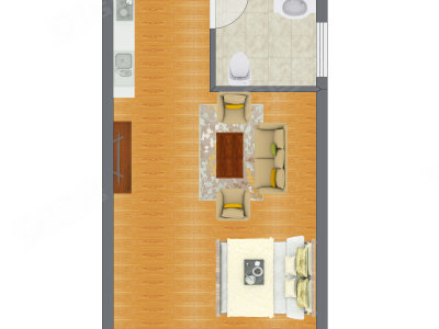 1室1厅 33.19平米