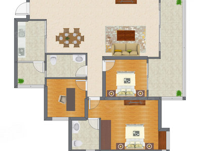 3室2厅 131.98平米
