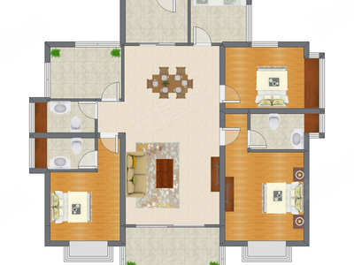 3室2厅 143.70平米