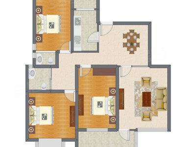 3室2厅 133.55平米户型图