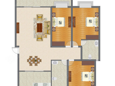 3室2厅 143.00平米