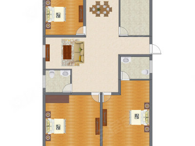 3室2厅 134.17平米
