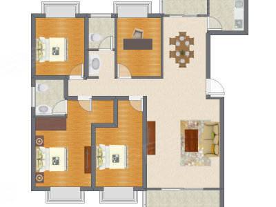 3室2厅 110.64平米