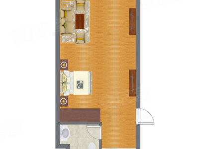 1室1厅 40.40平米