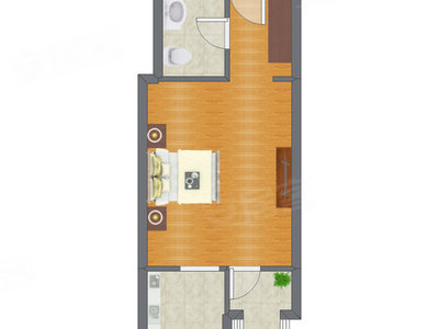1室1厅 55.81平米户型图