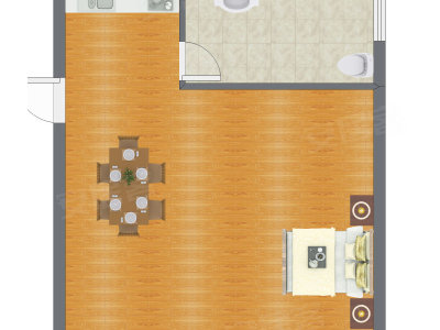 1室1厅 48.00平米户型图