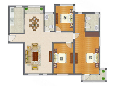 3室2厅 162.69平米