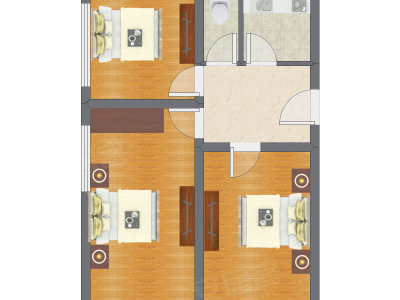 3室1厅 59.50平米