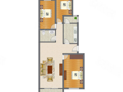 3室1厅 90.14平米