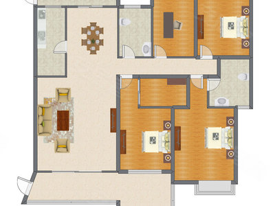 4室3厅 189.00平米户型图