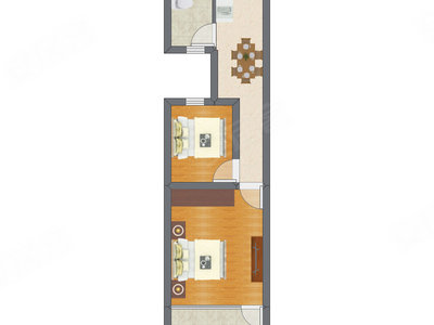 2室1厅 49.40平米户型图