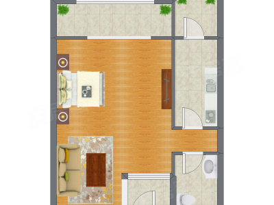 1室0厅 75.18平米户型图