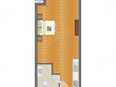 1室0厅 52.30平米