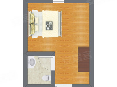 1室1厅 14.25平米户型图