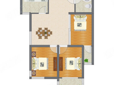 3室1厅 98.43平米
