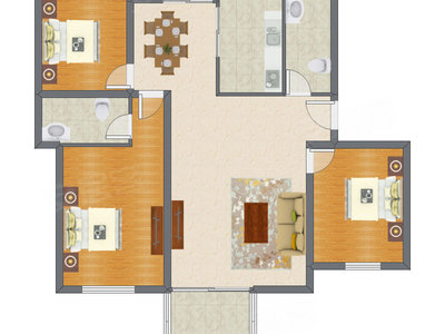 3室2厅 123.78平米