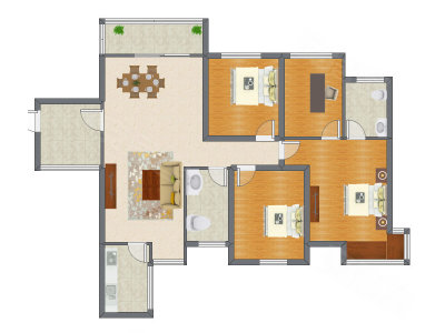 3室2厅 113.52平米