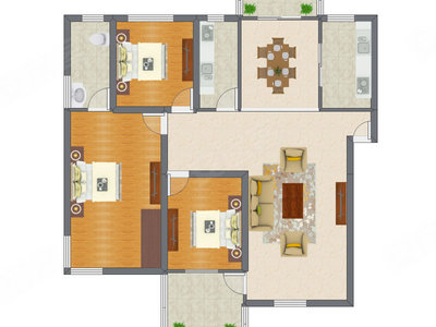 3室2厅 105.80平米