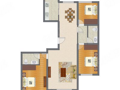 3室2厅 147.00平米