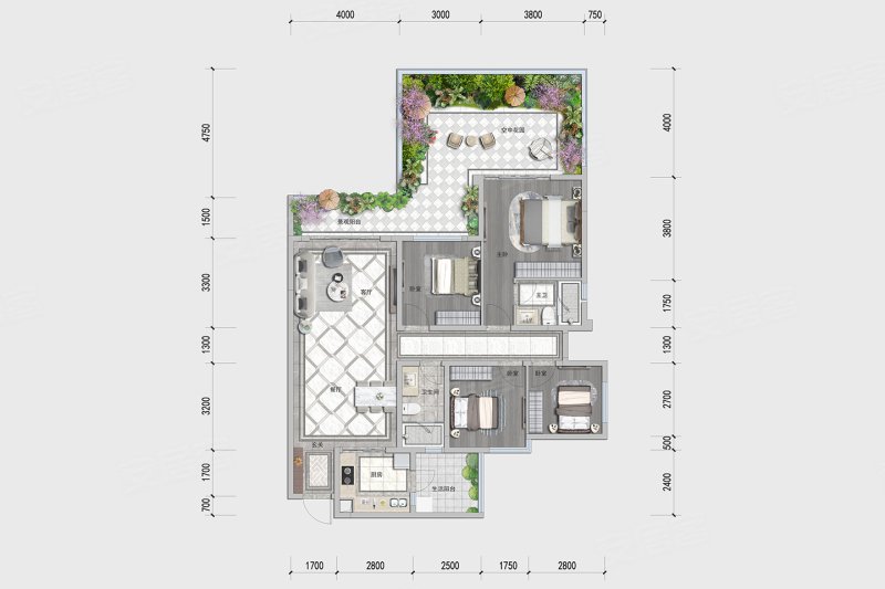 滨江郦城4室2厅118㎡107万二手房图片