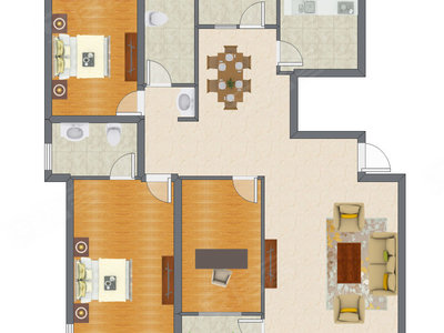 3室2厅 98.62平米