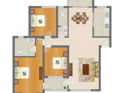 3室2厅 127.17平米