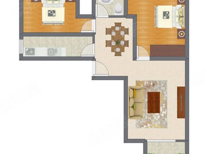 2室1厅 97.86平米